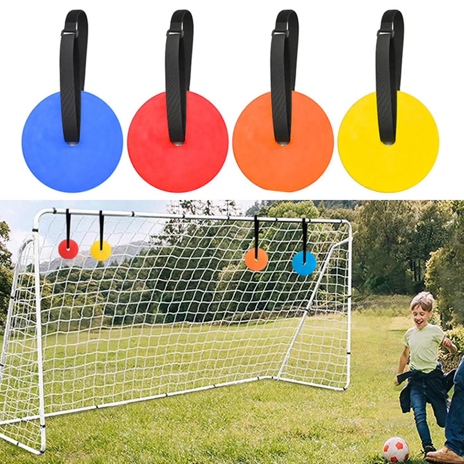 Swazsdk Soccer Goal Target Flat Cones Soccer Hockey Shoot Target with Adjustable Tapes Sports Goal Reactive Agility Training Aid for Lacrosse Baseball Football