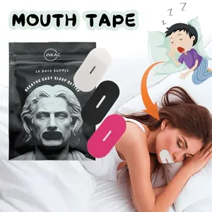 INKAC Mouth Tape Plester Penutup Mulut Upgrade Bahan kolagen Skin-Friendly Anti Snoring Patch Breath Better Membantu Mengurangi Dengkuran Sleep Mouth Strips