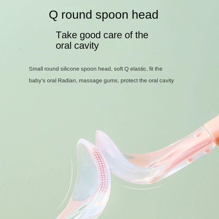 Double-Headed Mud Scraper Spoon Baby Food Supplement Baby 316 Stainless Steel Fruit Puree Spoon Silicone Spoon Feeding Mud Scraper Spoon 2