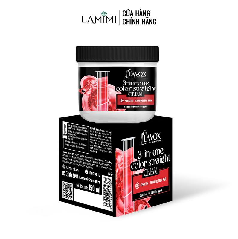 Thuốc Duỗi Keratin Màu Đỏ Măng Cụt 3-In-One Lavox Online Shopping Duỗi Tóc Và Nhuộm Màu Trong Cùng Một Bước