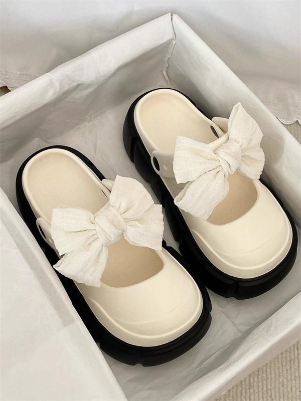 Product Introduction of 2024 New Bow Mary Jane Pump Women's Eva Thick Bottom for Outdoors Sandals Non-Slip 21