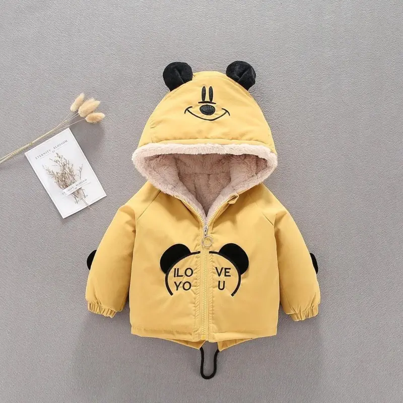 Áo khoác cho bé, áo phao gấu có mũ lót lông cho bé trai bé gái cao cấp ấm áp từ 7-23kg 1