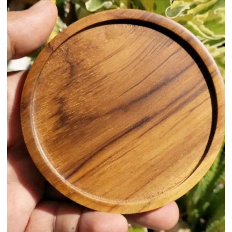 Tatakan Gelas Kayu Wooden Coaster Dari Kayu Jati Mahoni Tatakan Gelas Kayu Bulat