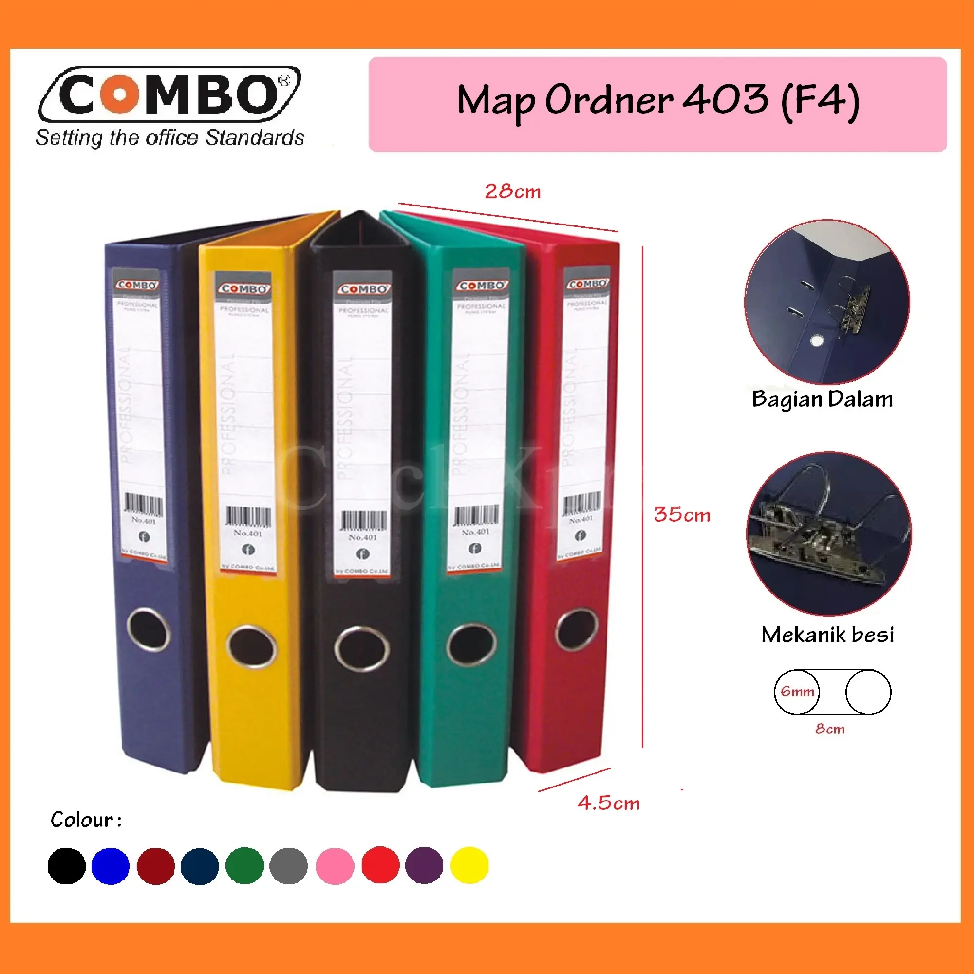 Map Odner F4 / Odner Folio / Ordner FIle Plastik Pvc / Ordner Map F4 COMBO