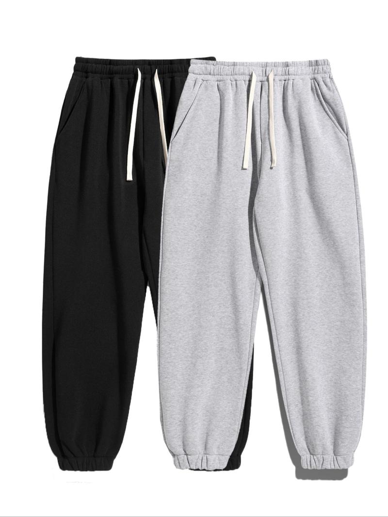 Product Introduction of Men's Solid Color Drawstring Waist Sweatpants, Casual Comfy Regular Fit Jogger Pants for Daily Wear, Men's Trousers for All Seasons 1