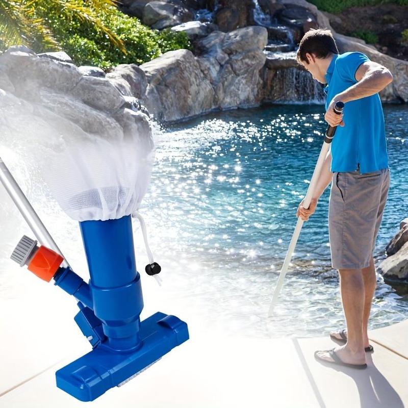 Product Introduction of Portable Pool Vacuum Cleaner, Handheld Swimming Pool Cleaner Kit with Jet Nozzle, Manual Spa Vacuum Head & Fishing Net Tool 5