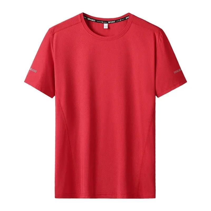Moška športna majica velike velikosti 5XL/6XL, hitro sušeča majica z okroglim izrezom, velika velikost, kratki rokavi, prevelika majica_voghion.com