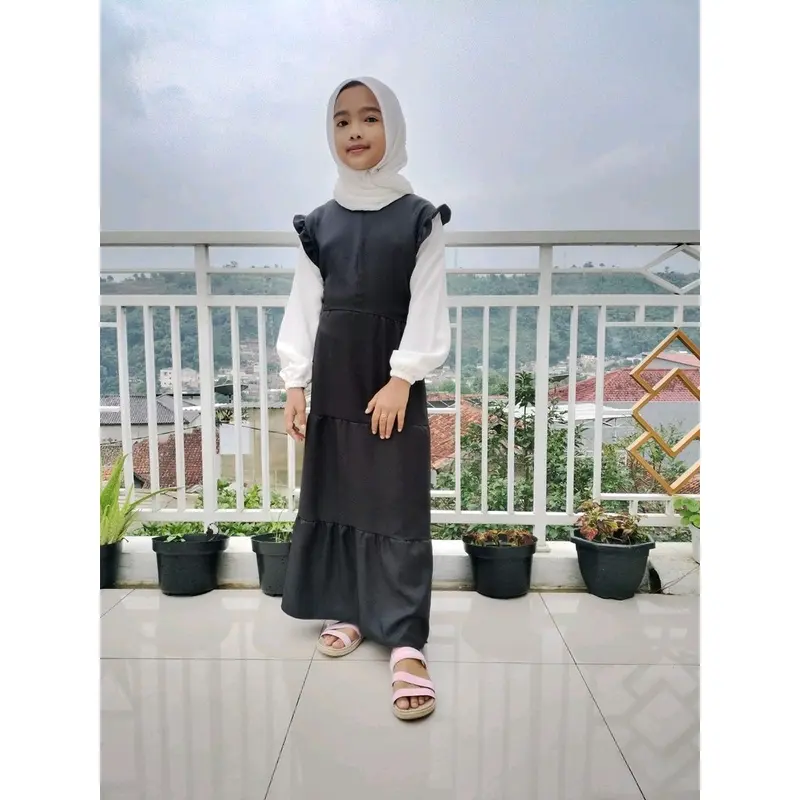 Gamis anak zilla terbaru size 1-11 tahun Muslim Polos 1