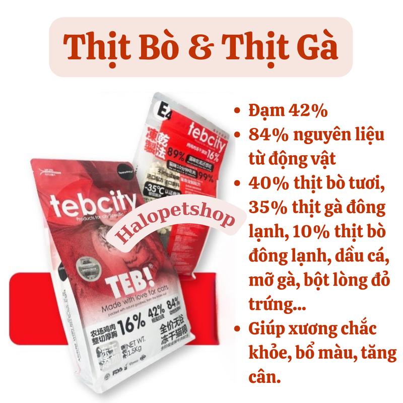 Hạt TEB City cao cấp, grain free dành cho mèo mọi lứa tuổi (1 Seal tặng Ruốc) - Halopetshop