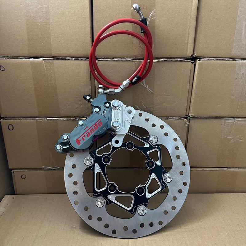 Combo Heo Fando 4 Bis , Bát , Đĩa Lòng Nhôm ( 5 Lỗ ), Dây Dầu Bấm inox Gắn Vario , Click Mâm Zin ( Dây Dầu Màu Ngẫu Nhiên ) _Phụ kiện Xe Máy Đĩa Thắng Trước Phụ Tùng Phanh combo  3