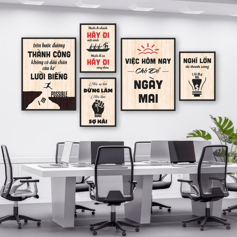 27 mẫu Tranh động lực dán tường bộ 6 tấm, tranh formex dày 5mm, tranh decor tường văn phòng, nơi làm việc, góc học tập, xưởng tranh Phát Tín.