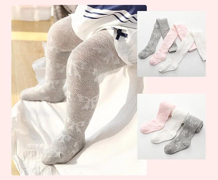 Product Introduction of New Baby Girl Spring Summer Pantyhose Knitted Cotton Children Tights Thin Breathable Infant Toddler Stockings Kids Accessories 27