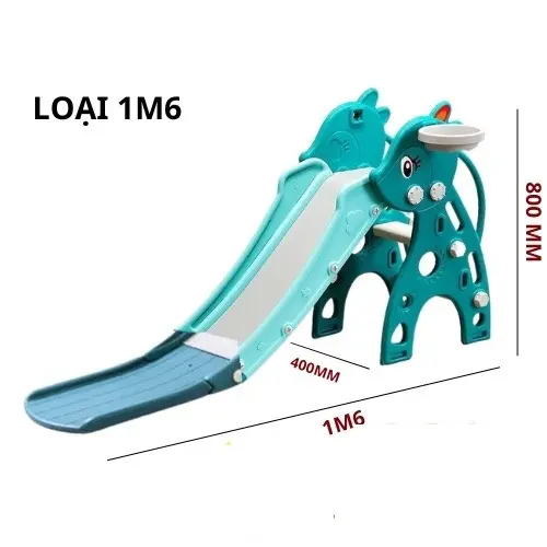 Cầu trượt hình thú cho bé dài 1m6 đủ hình đủ màu cho bé (có bóng rổ) Đồ Chơi 3