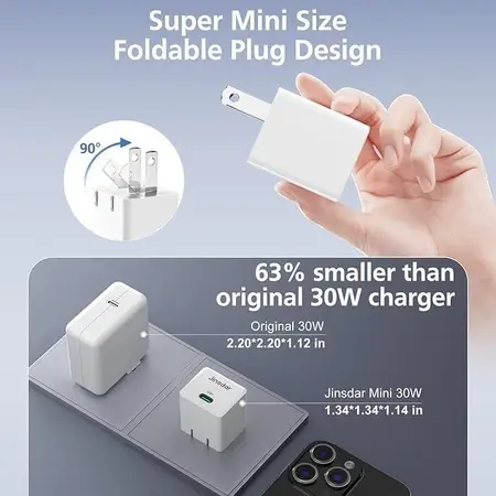 Củ Sạc Nhanh Jinsdar Mini Công Suất Max 30W, Chip Sạc GaN Cao Cấp, Chuẩn Sạc PD, PPS CamStore - Phụ Kiện cổng  sạc coc sac 1