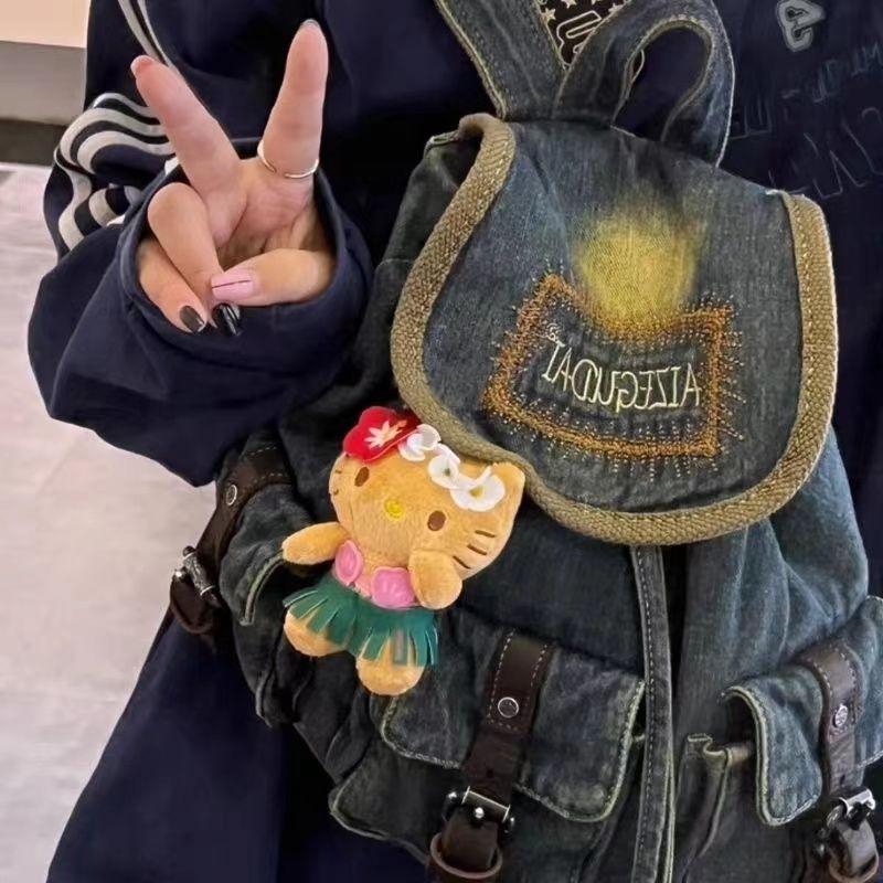 Ba Lô Mini Phong Cách Nhật Bản Và Hàn Quốc Túi Nữ Thiết Kế Hoài Cổ Denim Thời Trang Cặp Sách Nhỏ Phong Cách Mori Thường Ngày Thích Hợp Cho Thời Trang Nữ