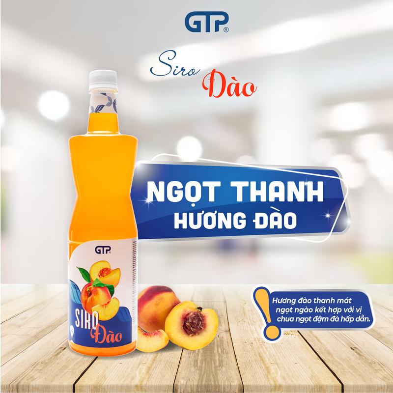 Siro Đào  (930ml) GTP Pha Chế Đồ Uống- Nguyên liệu trà sữa pha chế trà trái cây, sô đa, cocktail
