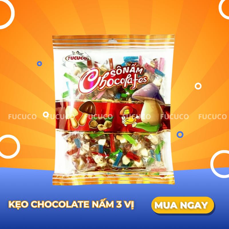 Combo 2 Gói Kẹo Socola Nấm FUCUCO 230g [2 Gói*230g] Chocolate Hình Nấm Độc Đáo, Thơm Ngon, Đa Dạng Hương Vị SCL Sữa, SCL Matcha, SCL Sữa Chua Dâu