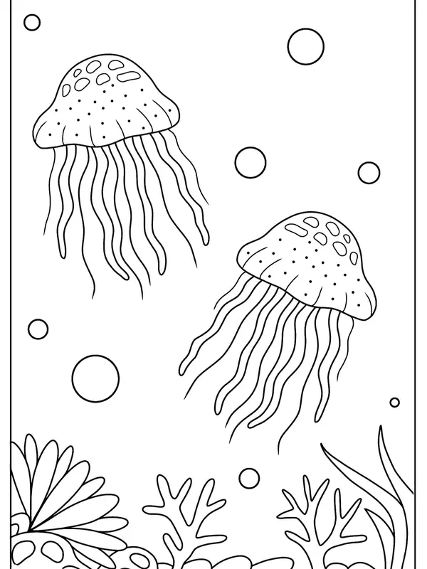 Kertas Gambar Mewarnai IKAN / HEWAN AIR 3