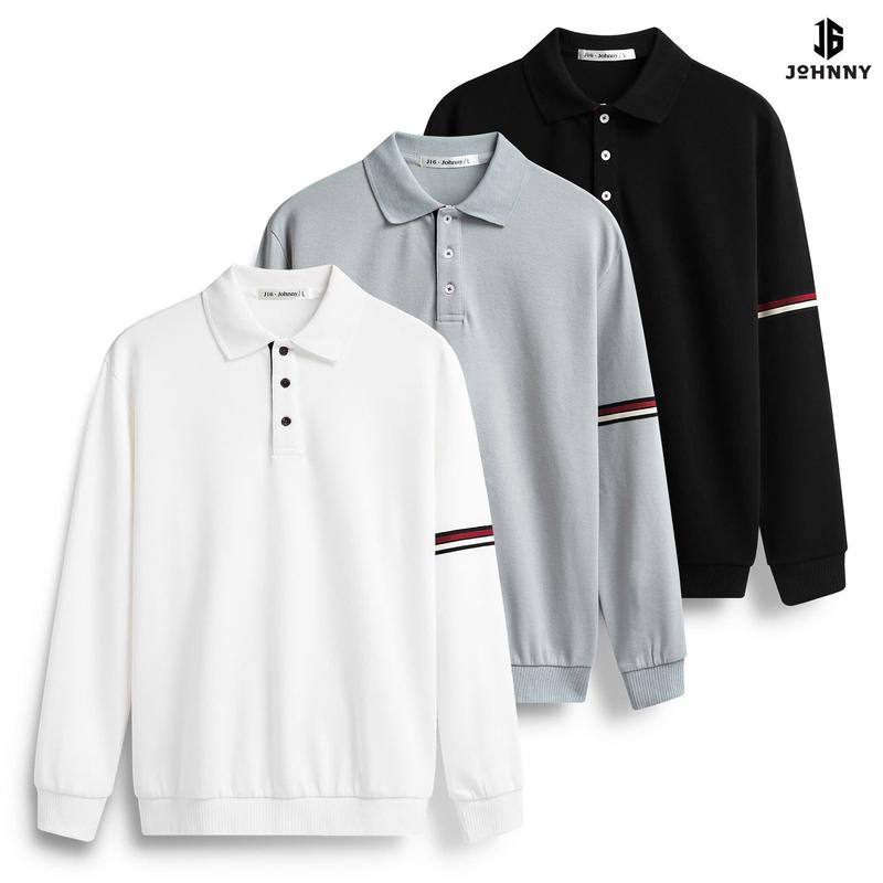 Áo tay dài có cổ J16 vải cotton thoáng mát, thanh lịch, trẻ trung - J16