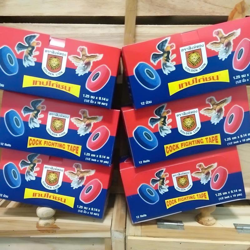 Một hộp băng dính Thái 12 cuộn cho gà chọi gà đòn(6 xanh , 6 đỏ )