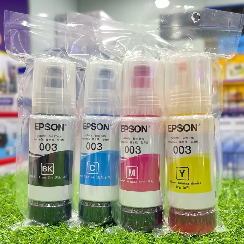หมึกแท้ Epson 003 4 สี (BK, C, M, Y) ขนาด 65 ml. ใช้กับเครื่องพิมพ์อิ้งเจ็ท Epson ECO Tank L3110,L3210,L3250