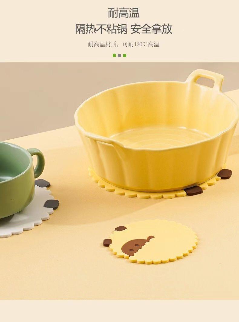 Product Introduction of Tuantuan Sheep Household Tea Cup Mat Placemat Bowl Mat Thickened Anti-scald High Temperature Resistant Food-grade Silicone Heat Insulation Mat Bowl Mat 18