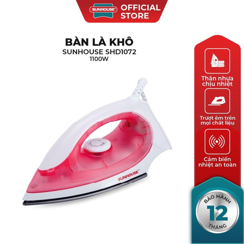 Bàn là khô SUNHOUSE SHD1072 - Công suất 1100W - Cảm biến thông minh
