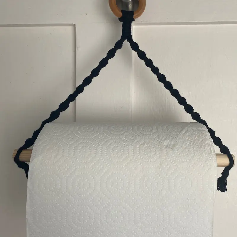Kitchen paper towel holder, kitchen roll holder wooden, boho farmhouse cottage decor, new home gift for friend, kitchen accessories Hanging Organiser Racks Hook Hangable 2
