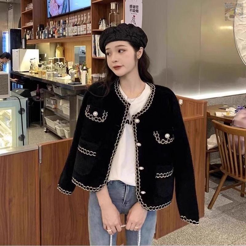 Áo Khoác Len Lông Chồn Cashmere, Áo Cardigan Len Ngắn Cho Nữ, Nhỏ Thanh Lịch Và Phong Cách, Thích Hợp Cho Mùa Xuân Và Mùa Thu, Thời Trang Nhật Bản Và Hàn Quốc, Thời Trang, Năm 2025 2