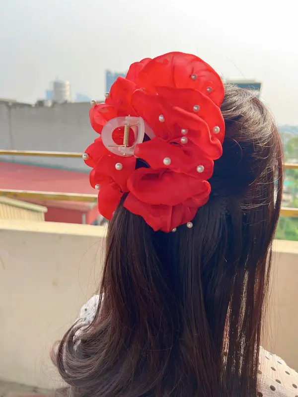 Kẹp Tóc Nơ Nhiều Lớp Đính Hạt Cho Nữ Women Cài Tóc 6