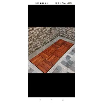 Lantai kayu jati Bongkar pasang Motif Salur Besar - Decking Tile Portable 4ply uk 30x30cm 5