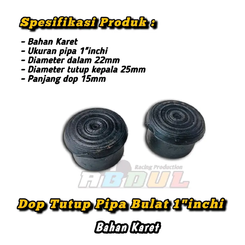 Karet kaki kursi 1 inchi/Karet kaki meja 1 inchi/dop pipa 1"/Harga perkodi (20pcs) 0