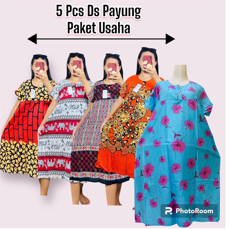 Paket Hemat 5 PCS DASTER PAYUNG STANDAR Nyaman Rayon Motif Busui Kancing Bumil 0