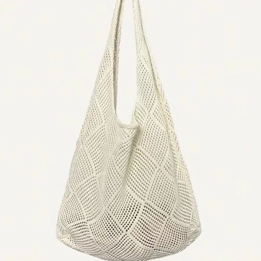 Knitted Bags Women's Retro Hand-Woven Wool Bag Simple Tote Bag Shoulder Bags