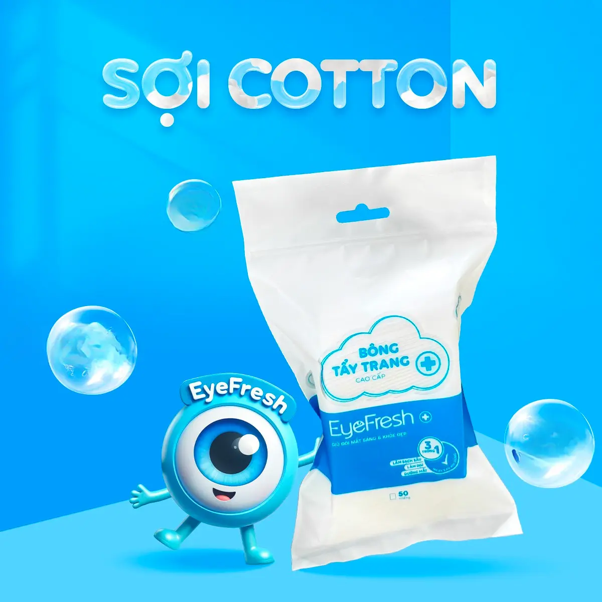 [GIFT] Túi bông tẩy trang Eyefresh 50 miếng