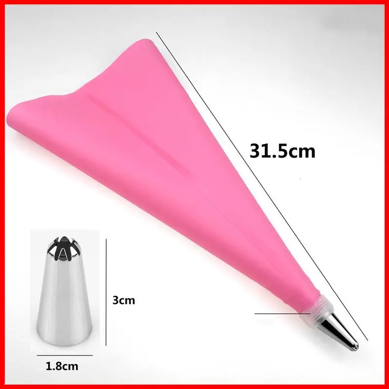 ID HOME 12 PCS Set Silicone Cream Reusable Pastry Bag+10 Nozzle Set Alat Dekorasi Kue 4