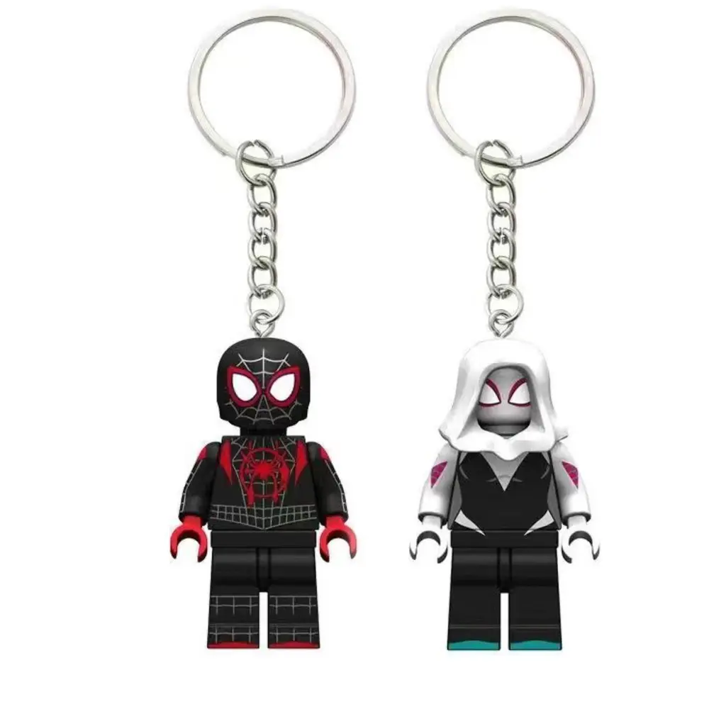 Compatible with Building blocks Spider-Man Keychain Parallel Universe Gwen Miles Keychain School Bag Pendant Student Gift