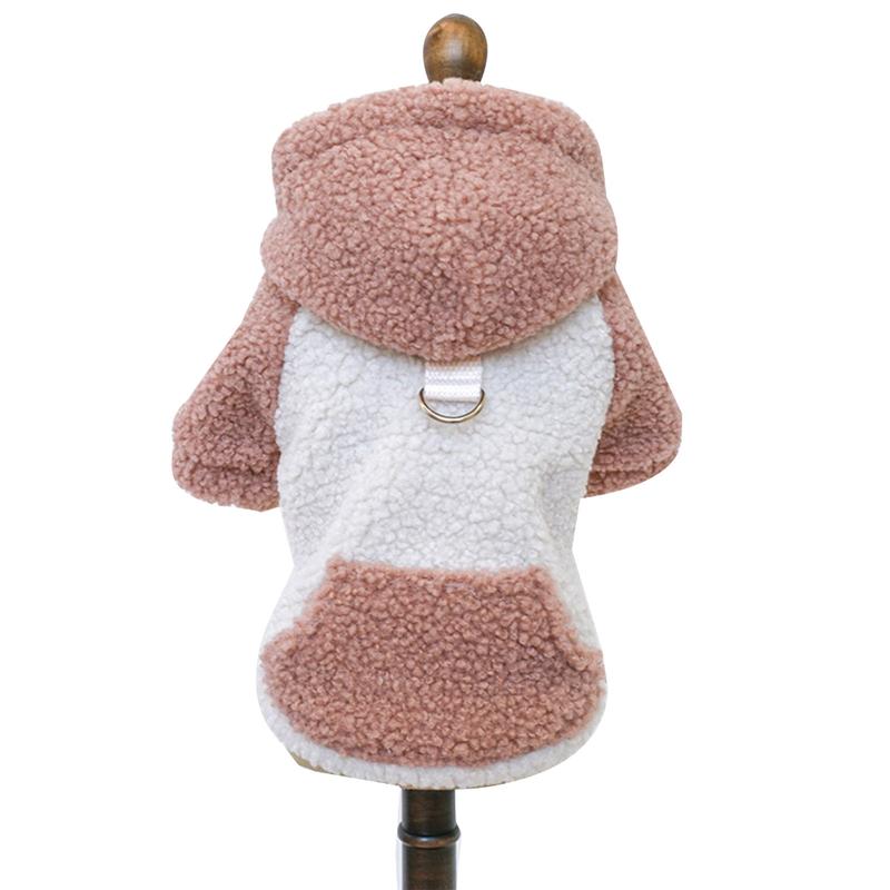 Outdoor Dog Warm Fleece Brushed Sweatshirts Vest Cold-Resistant Lamb Wools Tractions Sweater for Small Dogs Puppies 0