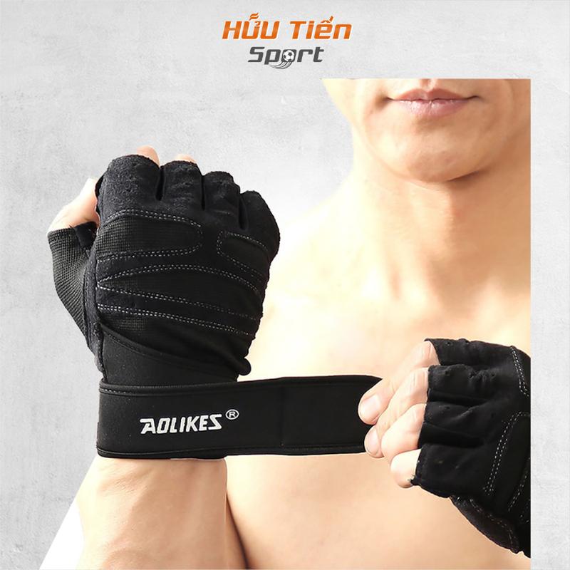 Găng Tay Tập Gym Nam Nữ Có Đai Cuốn, Bao Tay Gánh Tạ Tập Tạ Thể Hình Thể Thao Xà Đơn Cao Cấp Aolikes AL109 Chống Trơn Chống Trơn Trượt