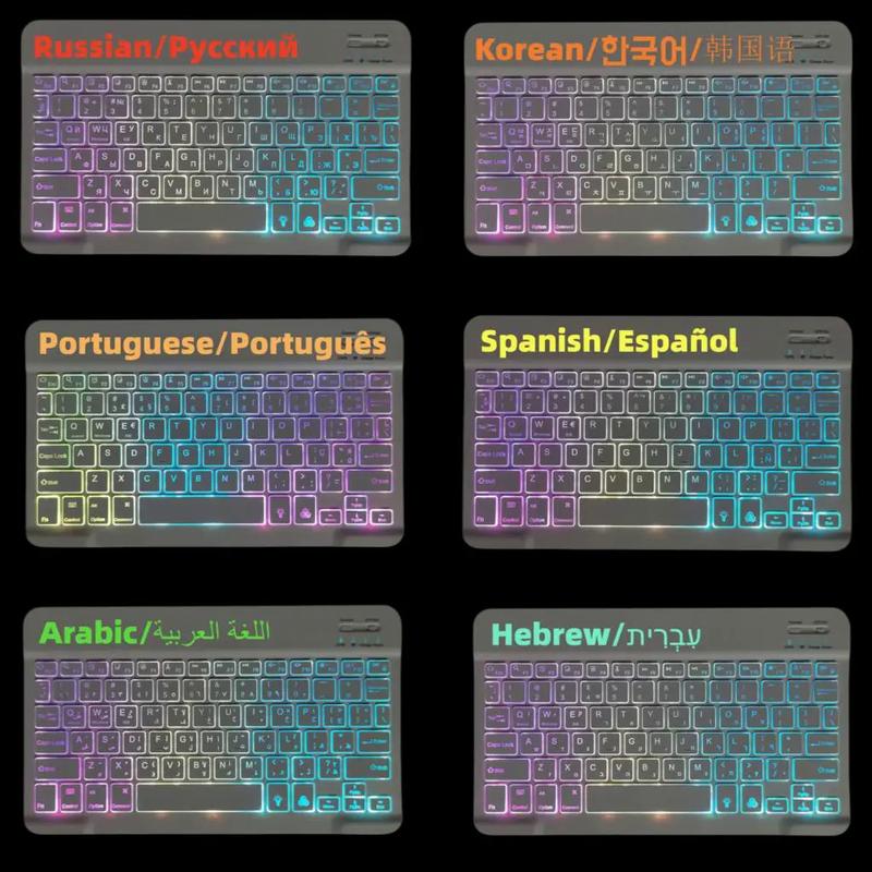 Product Introduction of For iPad Air 6 2024 11" Case Keyboard Mouse Rainbow Backlight Korean Spanish Arabic Magic Keyboard Funda for iPad Air 11" 2024 48