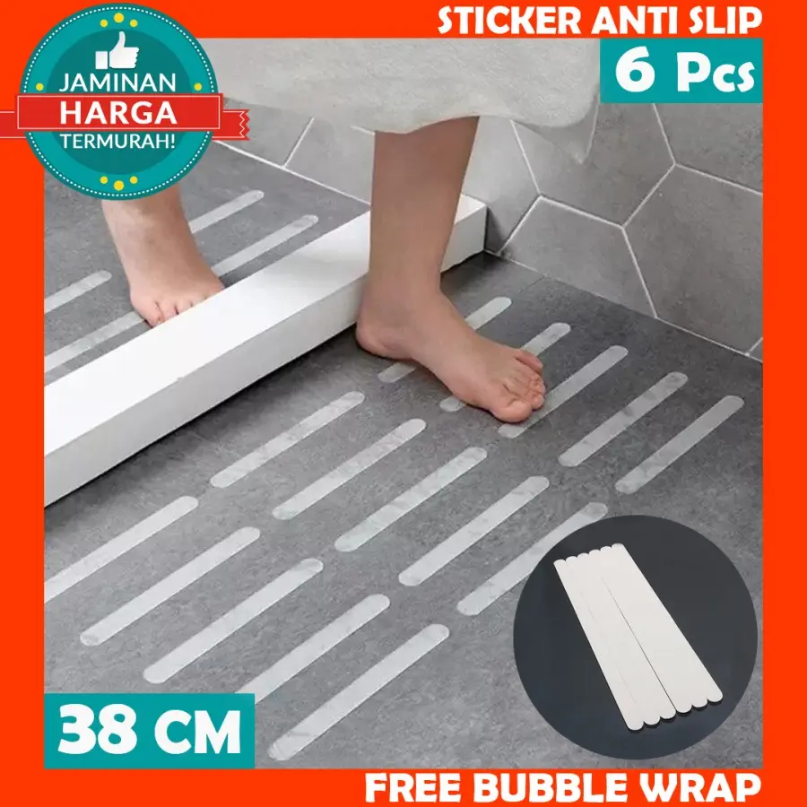 Sticker Anti Licin Lantai Slip Mat Keset Grip Kamar Mandi WC - 6pcs