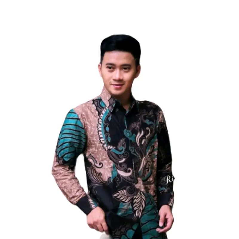 Batik pria lengan panjang asli pekalongan motif SANGURIANG HIJAU bahan Katun Nyaman Mewah 0