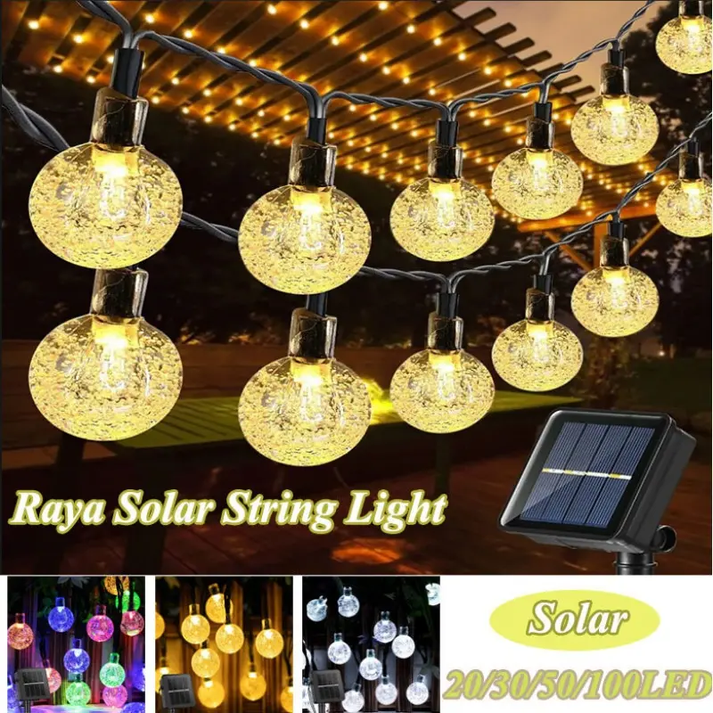 Lampu Rentetan Suria, Gaya Raya, Dikuasakan oleh Suria dan Mesra Alam, Kalis Air dan Tahan Lama, Sesuai untuk Kegunaan Luaran, Lampu Gantung, Lampu Bola Kristal Luaran, Hiasan Rumah Taman