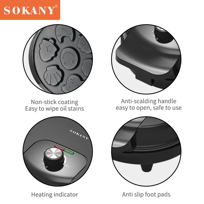 Máy Làm Bánh Hình Thú Ngộ Nghĩnh SOKANY 08080,Có thể điều chỉnh nhiệt độ,1000W Máy Làm Sữa Pha Trà Máy Pha Sữa Chưng Yến 7