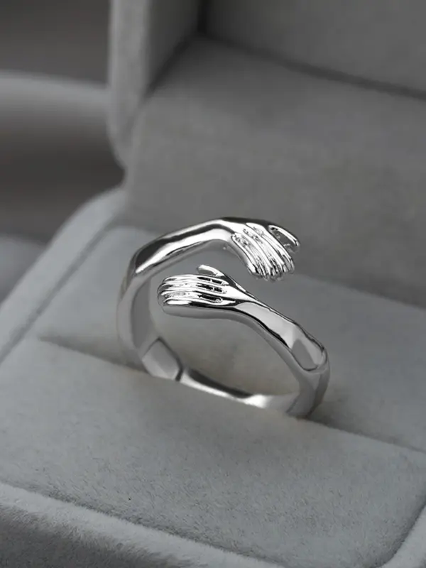 Creative Hand Design Cuff Ring, Adjustable Rings, Fashion Accessories for Both Men & Women for Party, Daily Clothing Decor, Trendy All-match & Exquisite Jewelry for Birthday Gift 3