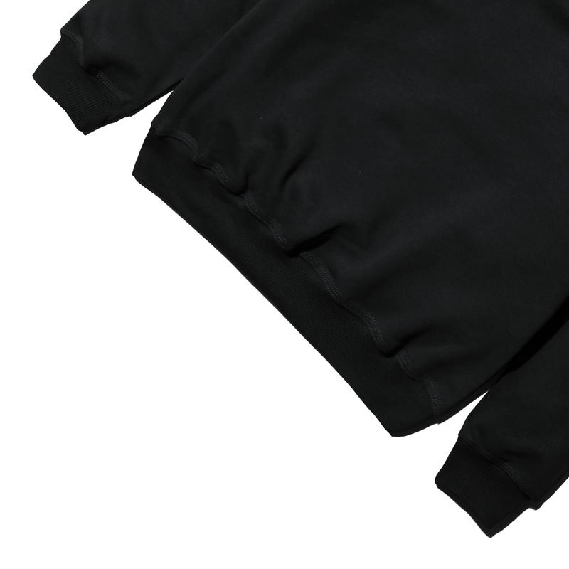 Kattoen - Crewneck Solid Black Sweater Oversized Fleece Basic 4