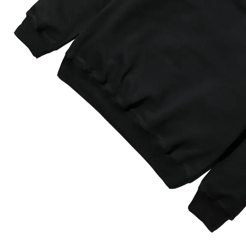 Kattoen - Crewneck Solid Black Sweater Oversized Fleece Basic 4