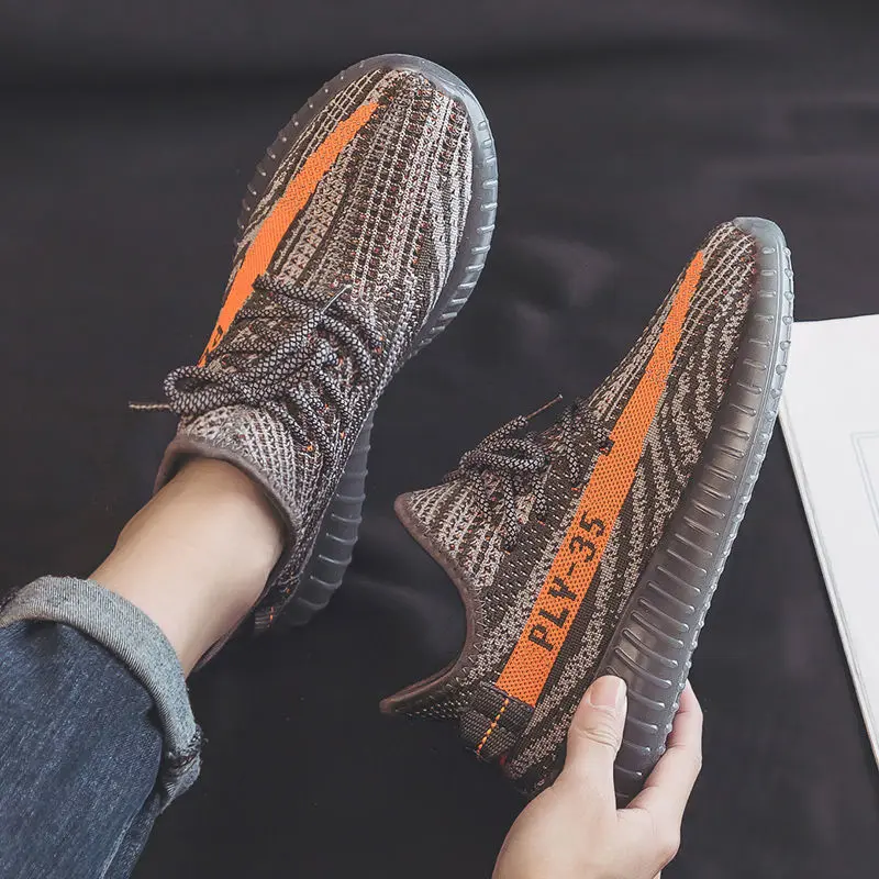Summer Breathable 2024 New Spring Men's Shoes Flying Woven Sports Leisure Mesh Surface Shoes Mesh Surface Running Men's Coconut Fashion Shoes