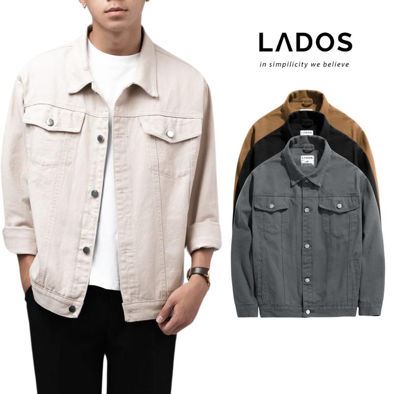 Áo khoác kaki nam LADOS-2113 cổ bẻ nút kim loại form regular fit kiểu basic trẻ trung