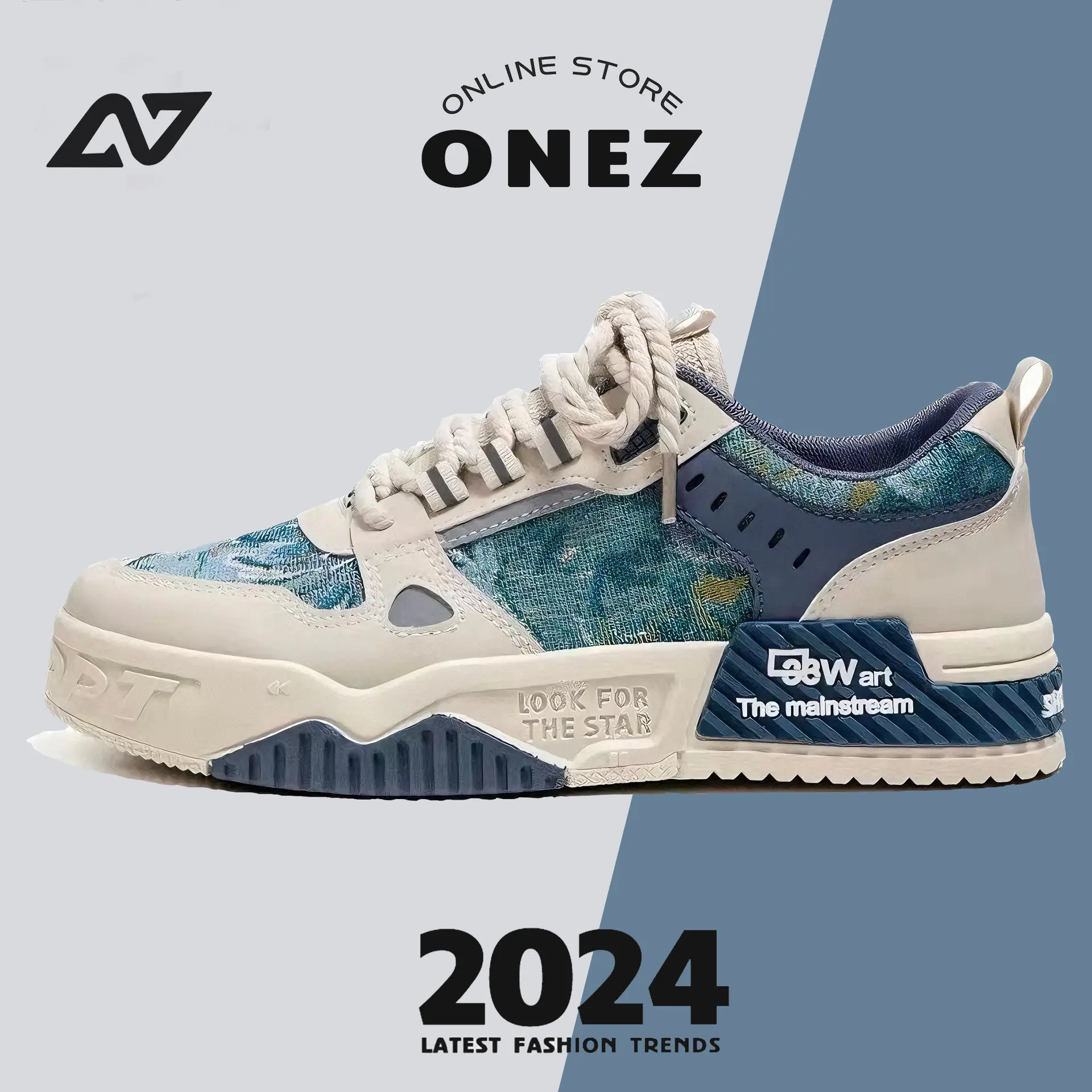 Giày thể thao sneaker nam ONEZ hot trend 2025 , đế cao su non 5cm êm chân , tôn dáng - A10 giay nam Shoes Đế Bằng